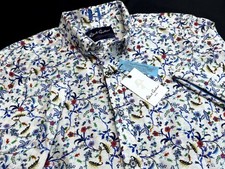 Robert Graham Tailored Fit Mens XL Short Sleeve Floral Print Button Down Shirt