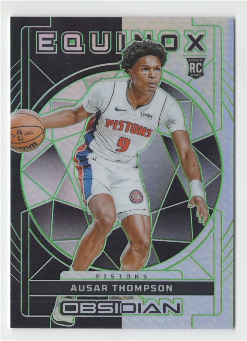 2023-24 Panini Obsidian Equinox Green E/E Ausar Thompson RC /25 Detroit Pistons