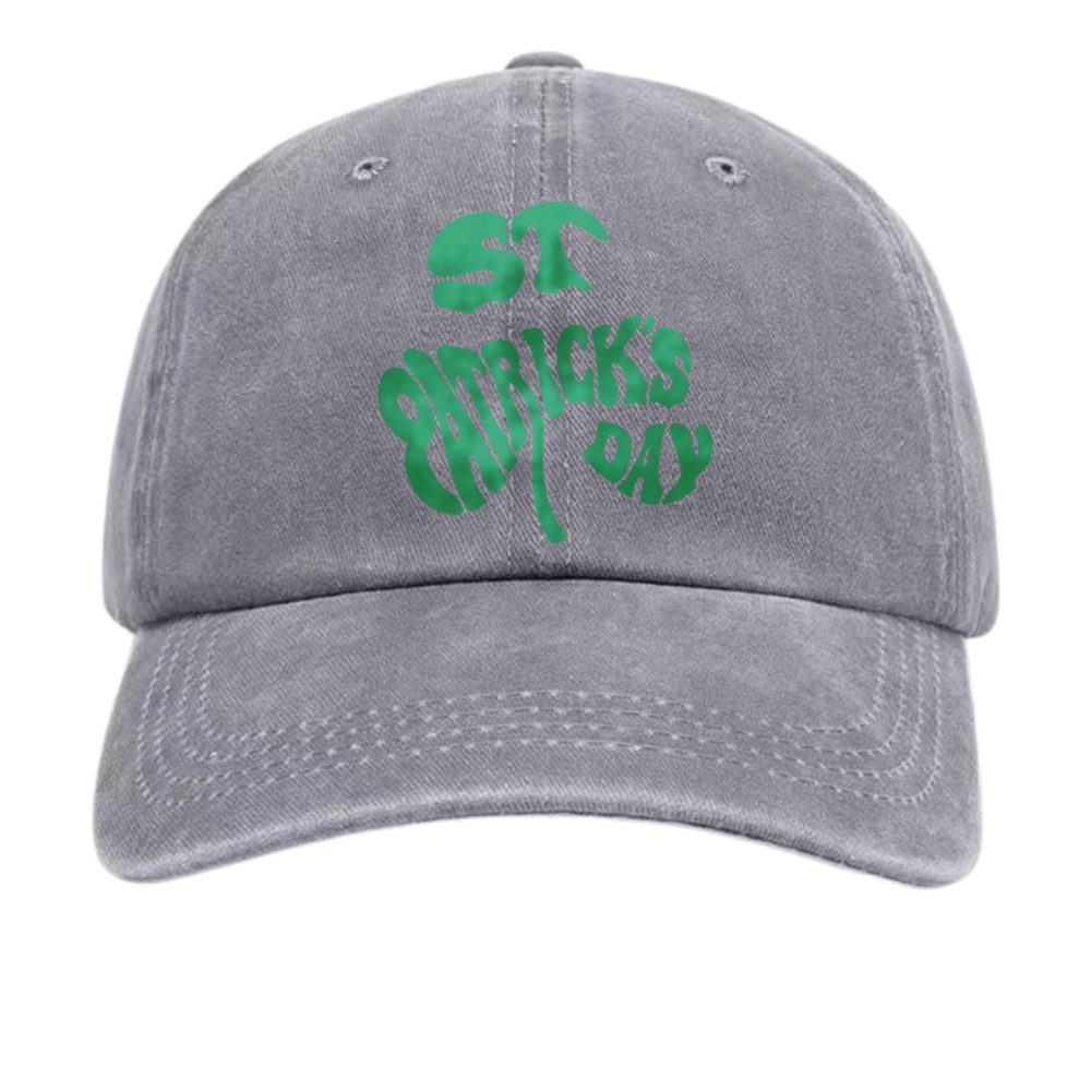 Lucky Shamrock St Patrick's Day Hat-Irish Holiday Unisex Washed Adjustable Cap