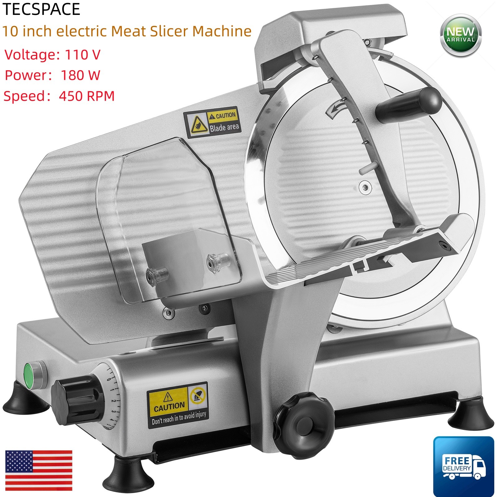 LoJok 10 inch Commercial Meat Slicer, 180 W Electric Meat Slicer Machine