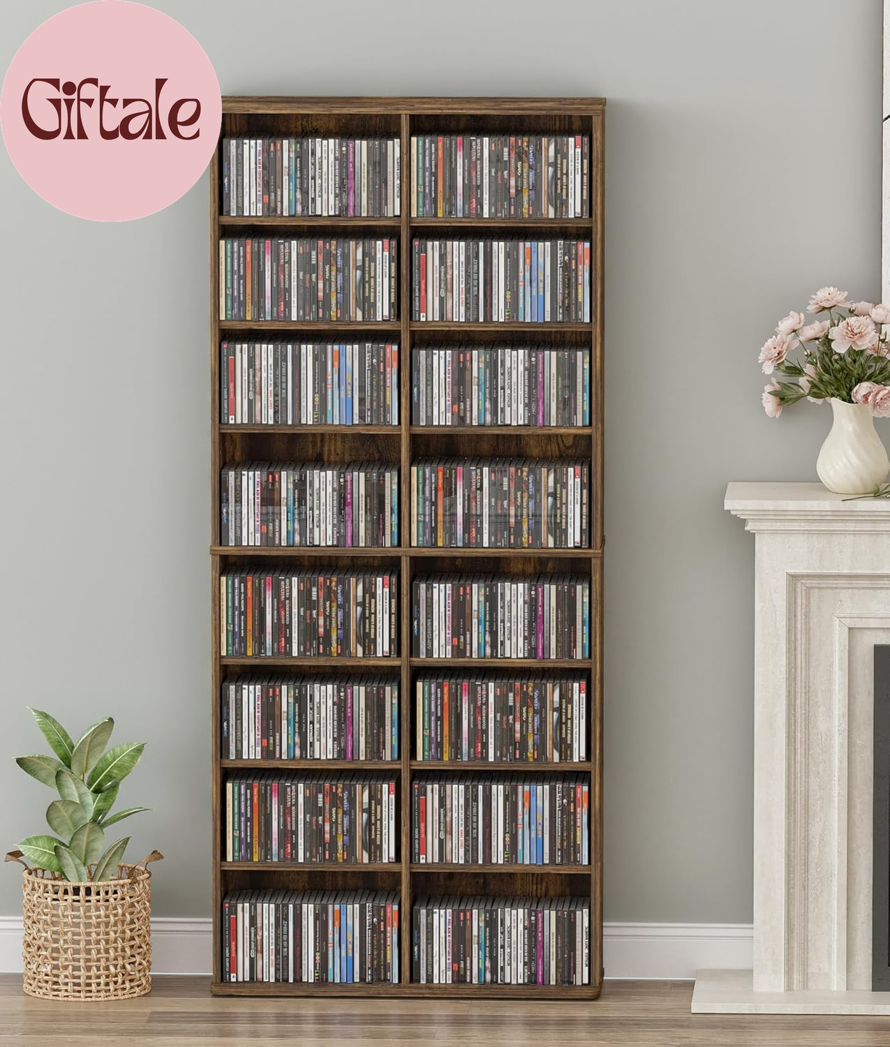 DVD Storage Tower, 16 Shelf Multimedia Storage Tower with Ad