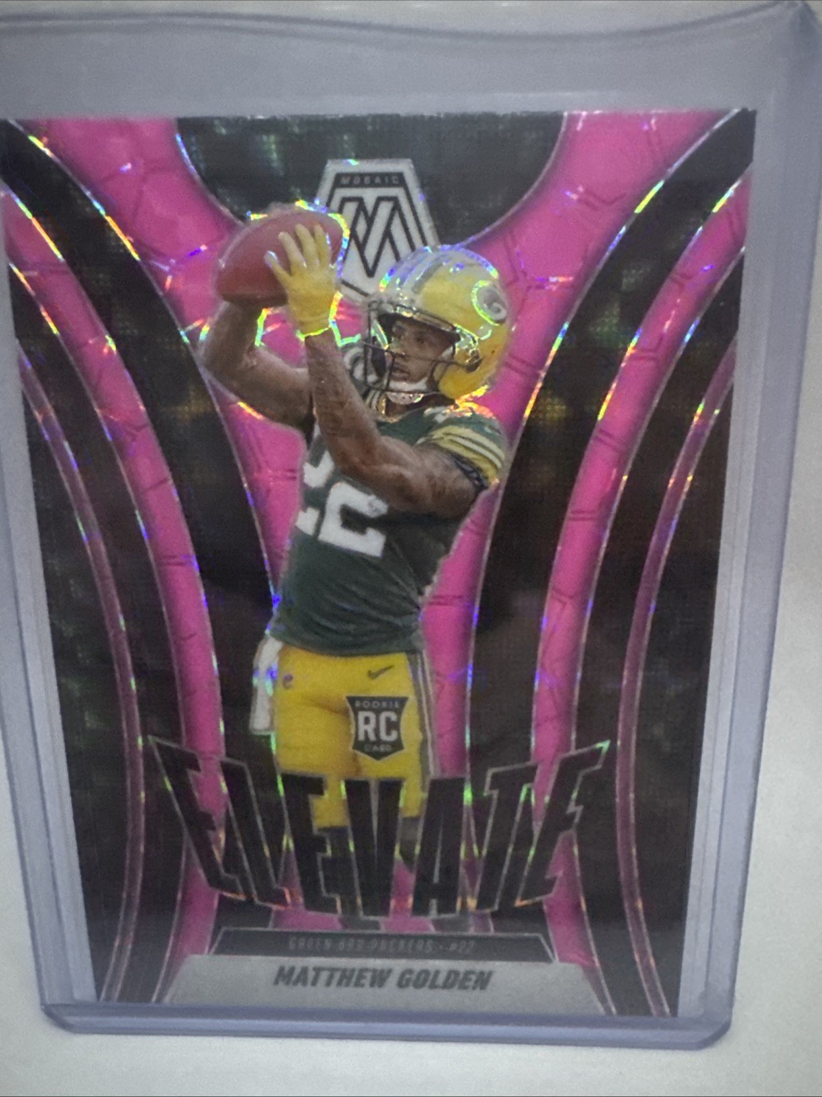 Matthew Golden - 2025 Panini Mosaic - Mosaic Elevate Pink Fluorescent # 3 (RC)