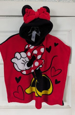 Disney MINNIE MOUSE One Size Kids Fleece Poncho with Hood