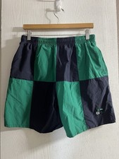 Vtg 80's 90s Winners Colorblock Swim Trunks BEACH Shorts Green Navy Men Sz L