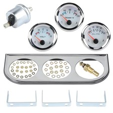 Triple Gauge Kit 2inch 52mm Water Temperature Gauge Oil Pressure Gauge Vo...