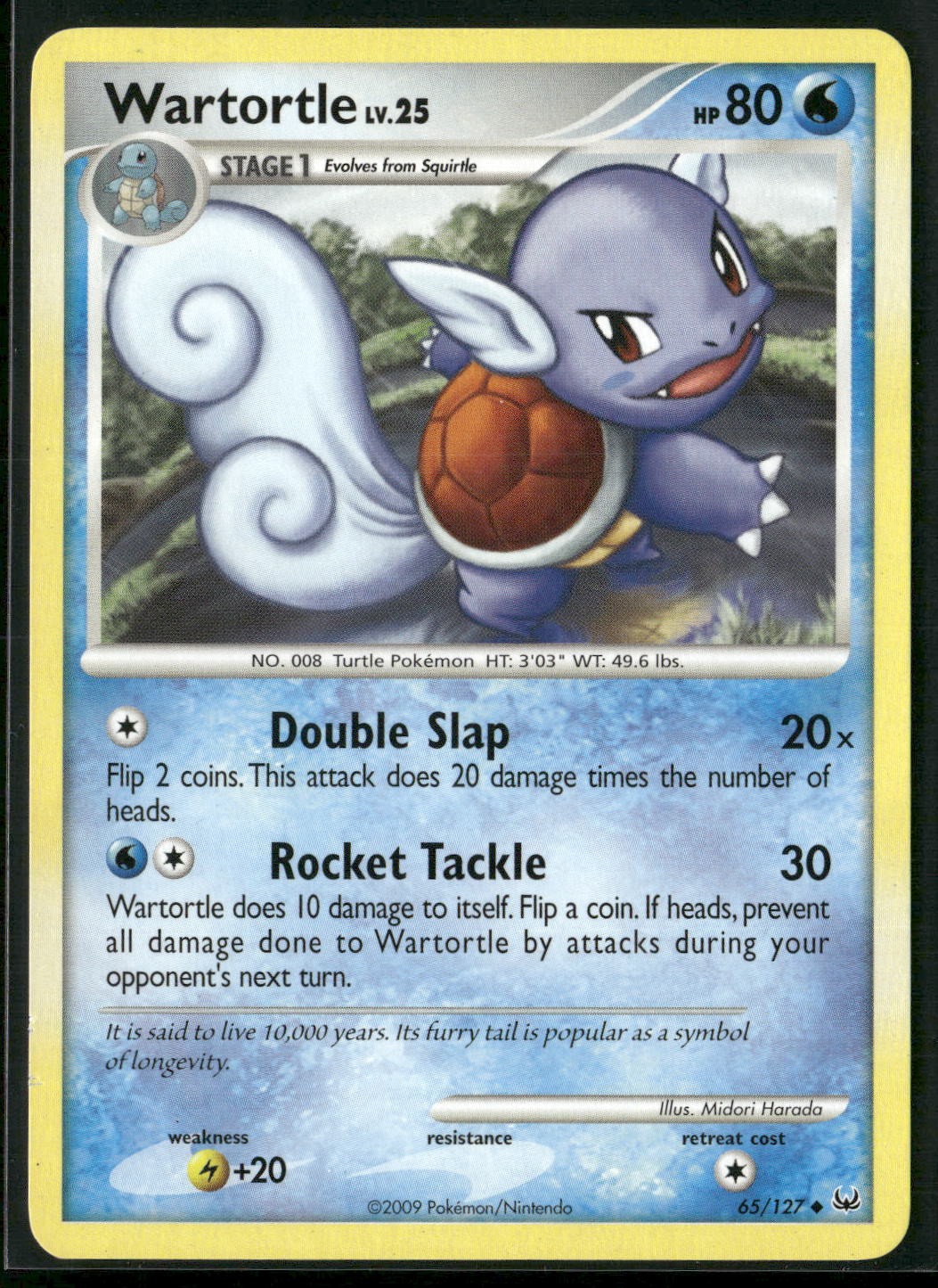 Wartortle 65/127 Uncommon Platinum Pokemon Lightly Played