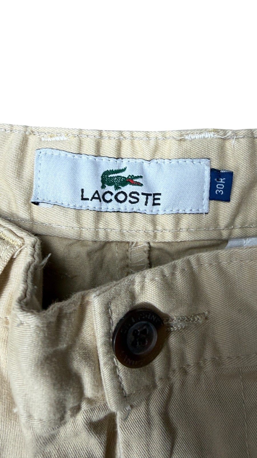 Lacoste Beige Classic Straight-Leg Pants Size 30R (A-0030) image 5