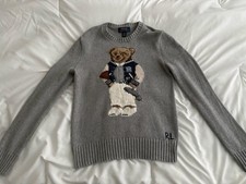 Polo Ralph Lauren Gray Cable Knit Sweater Boys, Size M 10-12 , Pullover Crew