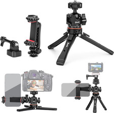 Metal Camera Mini Tripod, with 1/4" Screw Ball Head Mount, Adjustable Heights De
