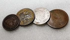 🐶 4pc CULL TYPE US Coins: Indian Head Cent, Buffalo and Liberty 5c + Two Cents