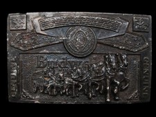 MH29123 VINTAGE 1970s  GENUINE BUDWEISER CLYDESDALES  BEER BELT BUCKLE