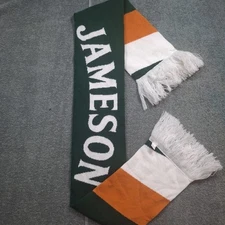Jameson Irish Whiskey Scarf  Green Orange White with Fringe