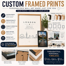 Premium A4 Framed Prints Wall Art Quotes Posters Custom Personalised Photo Gift