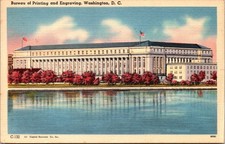 Vintage Washington D.C. Bureau of Printing and Engraving Linen Postcard
