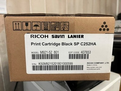 Genuine Ricoh 407653 SP C252HA Black Toner Cartridge High Yield NEW OEM SP C252D