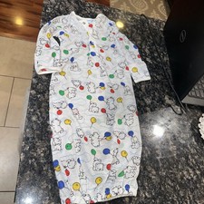Vintage Carter's Baby Newborn Layette Bear Balloons Sleep Gown 1990s