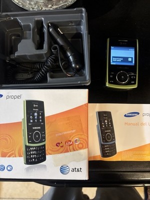 Samsung Propel SGH-A767 Green AT&T Slider Phone Powers On Low Batt - Collectible