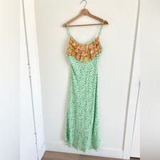 RIXO FOR TARGET floral leopard ruffle maxi dress / bold feminine / size L
