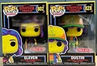 Funko Pop #828 Dustin #802 Eleven BlackLight Target Exclusive Stranger Things
