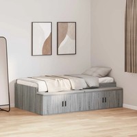 Bettrahmen Mit Schubladen Sonoma-Grau 80 X 200 Cm Holzwerkstoff