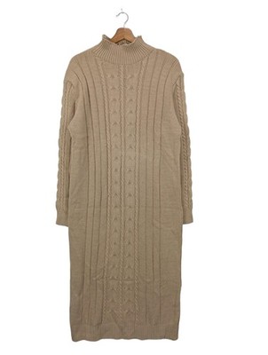 ZAUBERSTERN Pulloverkleid Damen Kleid Gr. DE 40 beige Casual-Look