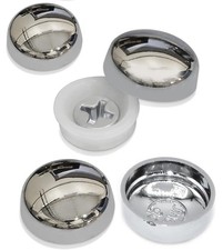 SISI UK Small Chrome Dome Screw Cover Caps for 6g & 8g Pack of 10, Silver