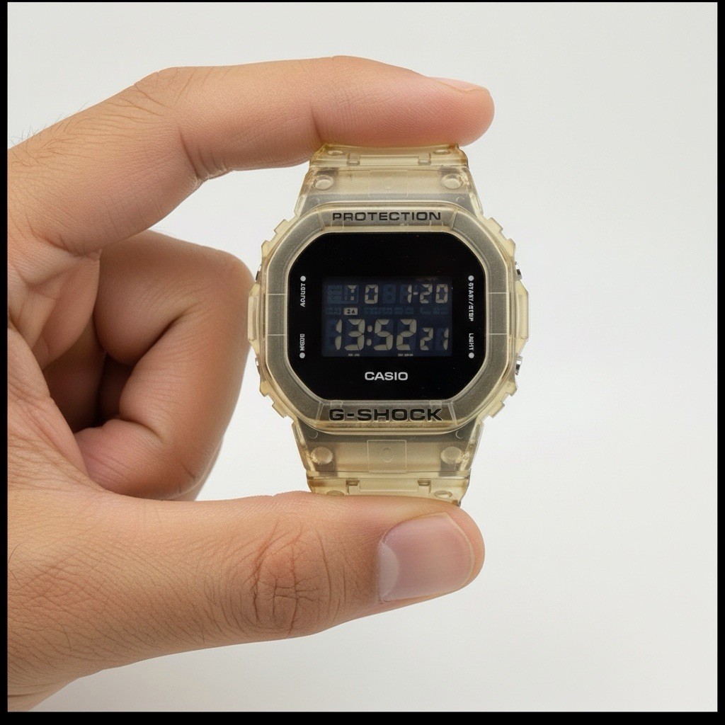 Casio G-Shock DW-5600SKE-7 Negative Display Dial Transparent