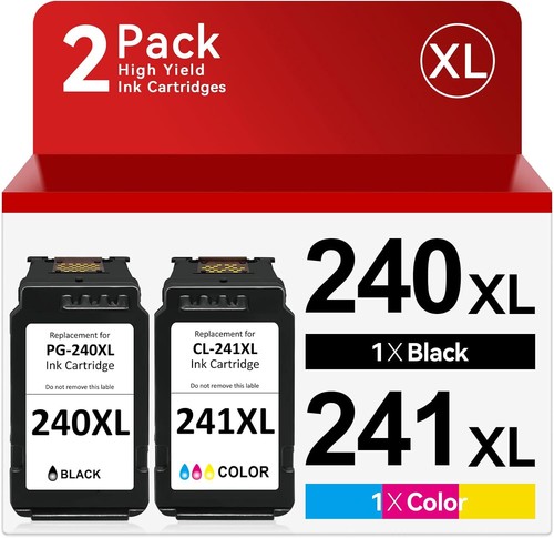 2PK PG-240XL CL-241XL Compatible Ink for Canon MX472 MX439 MG3620 ...