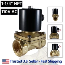 1-1/4" 110V AC Electric Brass Solenoid Valve Water Air 110 VAC - FREE SHIPPING