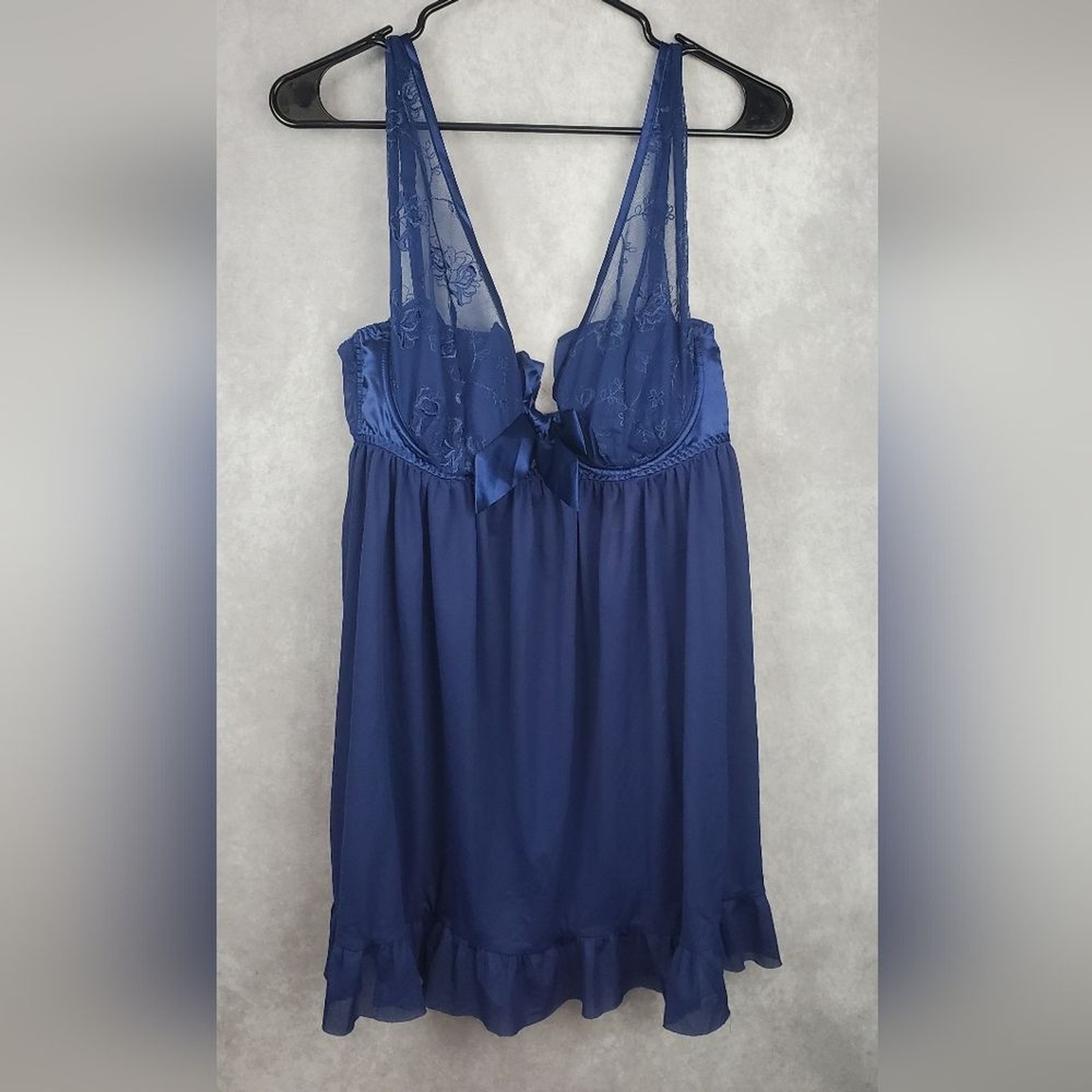 Cacique Lingerie Babydoll 14/16  Flyaway Lightly Lined Cups Sheer Underwire