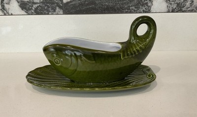 Vintage Waechtersbach Fischboot für Sauce/Soße mit aufgesetztem Unterteller