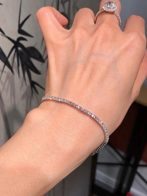 7.00 CT Round Cut Lab-Created Diamond Tennis Bracelet 14K White Gold Plated