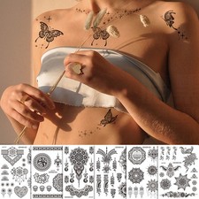 Waterproof Butterfly Lace Temporary Tattoo Sticker for Collarbone Body Art