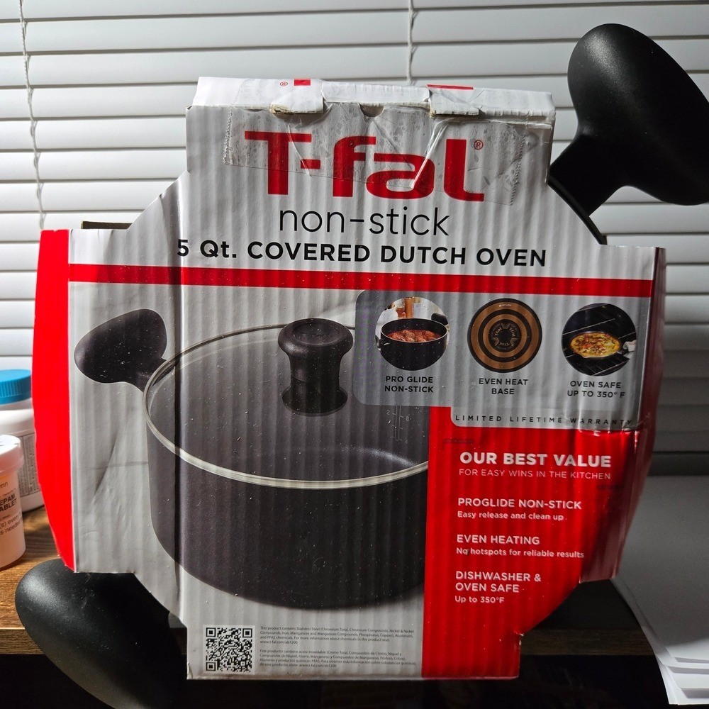 T-fal Non-Stick Black Covered Dutch Oven 5qt