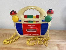 Vintage Groovy Tunes Double Mic Cassette Recorder Player Sing A Long WORKS