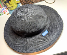 Wallaroo Hat Company Petite Victoria Petite Black Wide Brim Straw Hat