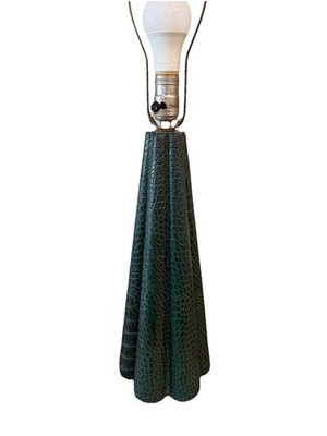 Leather Lamp Attributed to Paul Dupre-Lafon For Hermes Hunter Green Crocodile