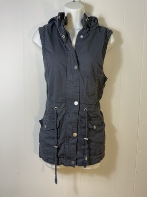 Snobbish Women's Gray Grey Vest Size M Medium jacket cotton sleeveless silver