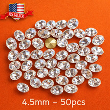 50 pcs 4.5mm SS16 Round Foil Back Crystal Rhinestones Jewelry Repair Craft