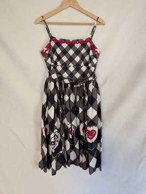 Irregular Choice Women's Dress S Black White Gingham Maki STAIN/FOR PROJECT/READ
