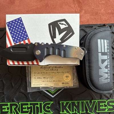 Medford Praetorian Genesis T Folder Solar Flare, Flamed/Blue Titanium Body
