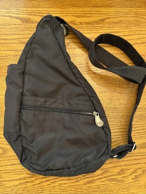 AmeriBag Healthy Back Sling Shoulder Crossbody Bag Lt. Weight Black Travel XS