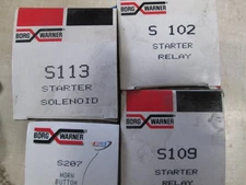 Lot of 4 Borg Warner NIB Parts, 102, S109, 5113, S207, Relays Solenoids, Buttons