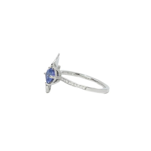 Tiffany & Co. Paper Flowers Diamonds & Tanzanite Platinum Flower Ring Size K ... - Picture 6 of 8