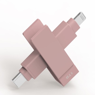 Apple MFi 1 TB Lightning USB-C iPhone iPad Flash Drive Memory Stick Storage Pink