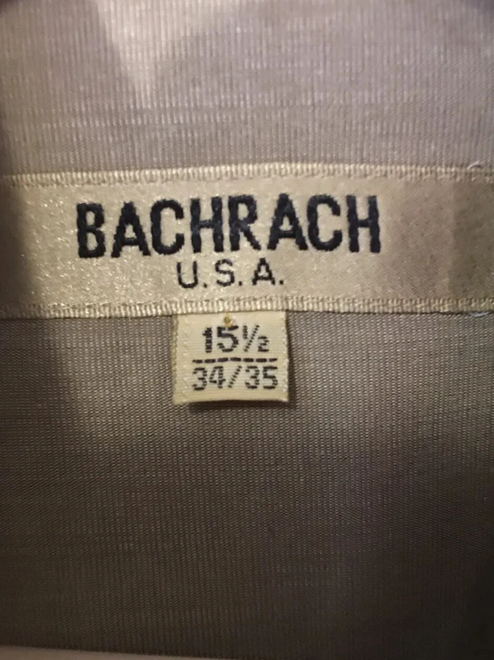 BACHRACH Mens Sz M Dress Shirt Khaki Button-down 15 1/2 x 34/35 Khaki - Image 2 of 4
