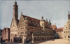 CPA AK Rothenburg Die 2 Rathauser am Marktplatz GERMANY (1076717)