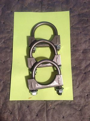 3x 1.75''-1 3/4'' EXHAUST MUFFLER HANGER 3/8'' U BOLT CLAMPS