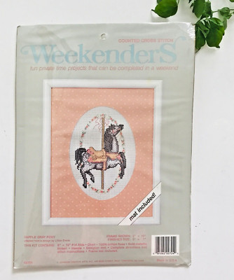 Weekenders DAPPLE GRAY PONY Counted Cross Stitch Kit 02724 With Mat ~ NEW/Sealed