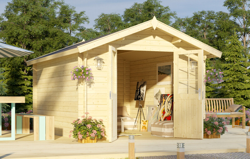 TopAngebot! Gartenhaus Blockhaus 3x4 m 300 x 400 cm, 34 mm, Holzhaus